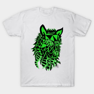 jade wolf ecopop in totonac patterns T-Shirt